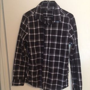 Forever 21 B&W Button Up Flannel Shirt
